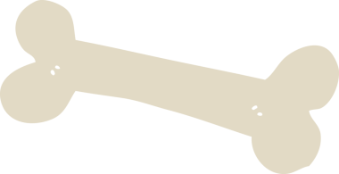 Bir insan tarafından çizilmiş düz renk çizgi film kemiği