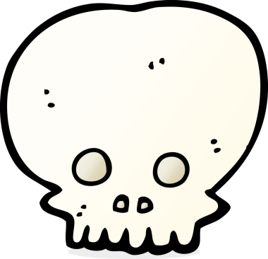 Bir insan tarafından çizilmiş ürkütücü kafatası sembolü.