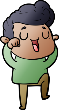 Bir insan tarafından çizilmiş mutlu çizgi film adamı.