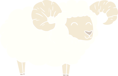 Bir insan tarafından çizilmiş düz renkli çizgi film koçu