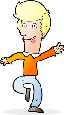 Bir insan tarafından çizilmiş karikatür adam.