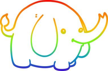 gökkuşağı gradyanı bir insan tarafından çizilmiş bir fil çizimi