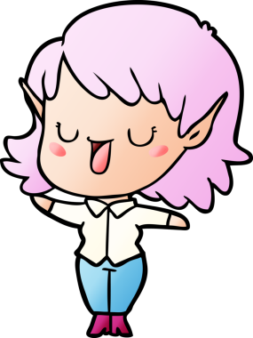 Bir insan tarafından çizilmiş bir elf kızı.