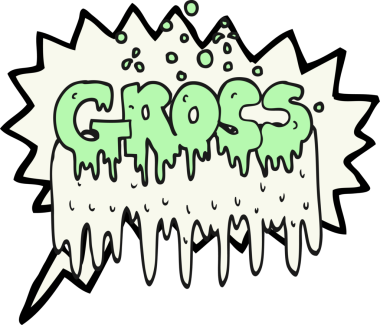 Bir insan tarafından çizilmiş serbest konuşma balonu iğrenç sembolü.