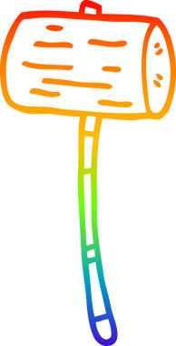 gökkuşağı gradyan çizgi çizimi bir insan tarafından çizilmiş bir çekiç