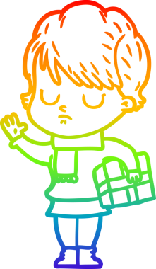 gökkuşağı gradyan çizimi bir insan tarafından çizilmiş bir karikatür kadın