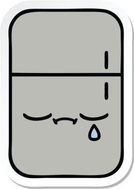 Bir insan tarafından çizilmiş şirin bir buzdolabı etiketi.