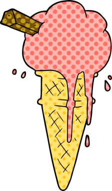 Bir insan tarafından çizilmiş dondurma karikatürü.