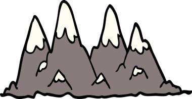 bir insan tarafından çizilmiş çizgi film karalama dağ aralığı