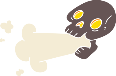 Bir insan tarafından çizilmiş tuhaf bir kafatası.