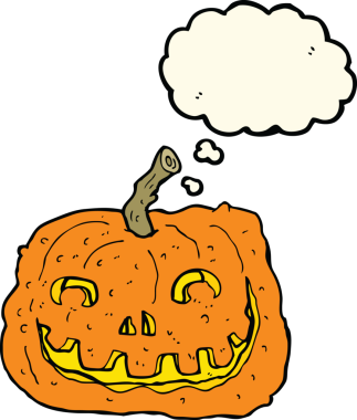 Bir insan tarafından çizilmiş balkabağı.