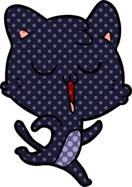 Bir insan tarafından çizilmiş çizgi film kedisi.