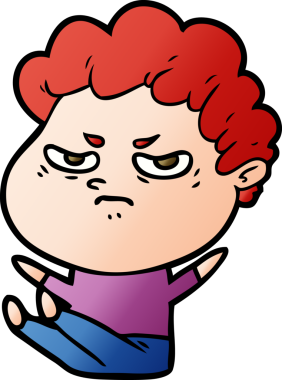 Bir insan tarafından çizilmiş kızgın bir adam.