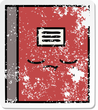 Bir insan tarafından çizilmiş şirin bir çizgi roman çıkartması.