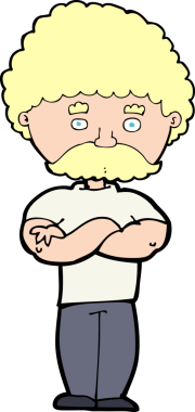 Bir insan tarafından çizilmiş kolları olan çizgi film babası.