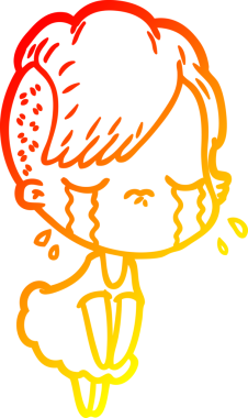 Bir insan tarafından çizilmiş, ağlayan bir çizgi film çizimi.