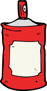 Bir insan tarafından çizilmiş çizgi film spreyi.