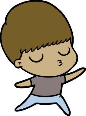 Bir insan tarafından çizilmiş sakin çocuk çizgi filmi.