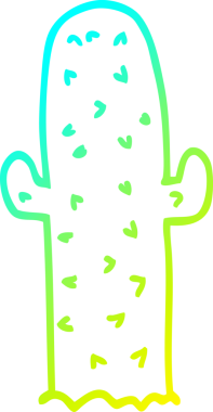 Bir insan tarafından çizilen kaktüsün soğuk gradyan çizgisi.
