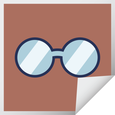 Bir insan tarafından çizilmiş grafik vektör illüstrasyon kare etiketi