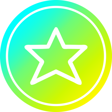 bir insan tarafından çizilmiş serin eğimli dairesel yıldız şekli simgesi