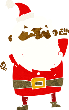 Bir insan tarafından çizilmiş Noel Baba çizgi filmi.