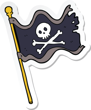 Bir insan tarafından çizilmiş korsan bayrağının çıkartması.