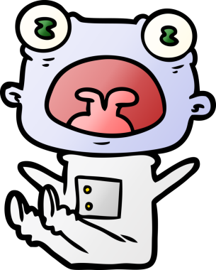 Bir insan tarafından çizilmiş garip uzaylı çığlıkları.