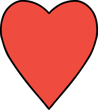 Bir insan tarafından çizilmiş geleneksel kalp şeklinde dövme.