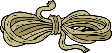 Bir insan tarafından çizilmiş çizgi film halatı.