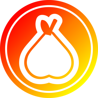 bir insan tarafından çizilmiş organik armut dairesel simgesi