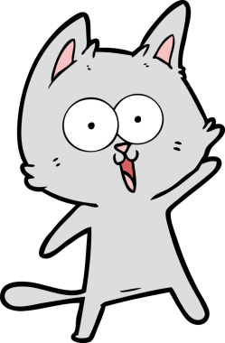 Bir insan tarafından çizilmiş komik çizgi film kedisi.