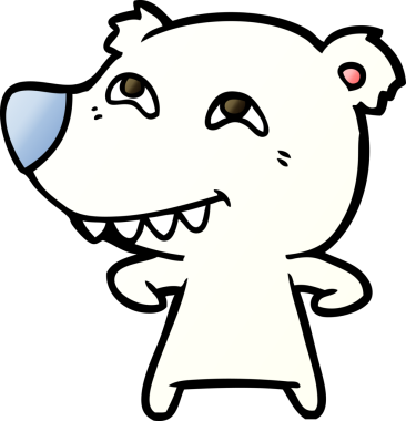 Bir insan tarafından çizilmiş kutup ayısı karikatürü