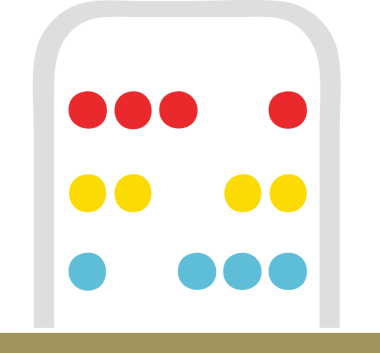 Bir insan tarafından çizilmiş bir matematik abaküsünün düz renk retro karikatürü