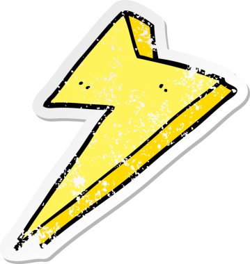 Bir insanın çizdiği karikatür yıldırımının sıkıntılı çıkartması.