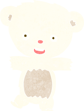 Bir insan tarafından çizilmiş oyuncak ayı yavrusu.