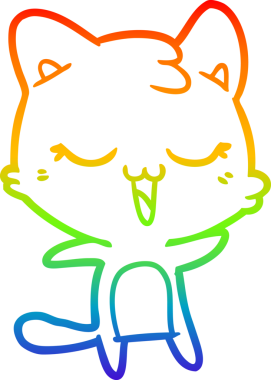 gökkuşağı gradyanı çizimi bir insan tarafından çizilmiş çizgi film kedisi
