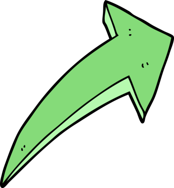 bir insan tarafından çizilmiş çizgi film oku