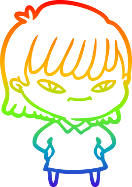 gökkuşağı gradyan çizimi bir insan tarafından çizilmiş bir karikatür kadın