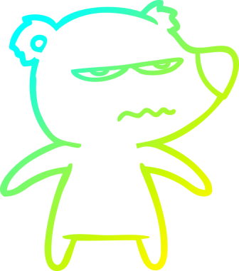 Bir insan tarafından çizilen kızgın ayı karikatürünün soğuk gradyan çizgisi