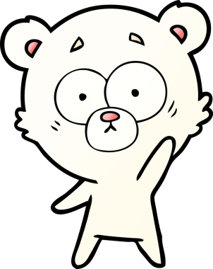 Bir insan tarafından çizilmiş sürpriz kutup ayısı karikatürü