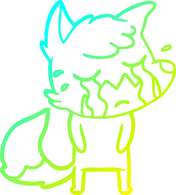 Bir insan tarafından çizilmiş ağlayan tilki çizgi filmi.