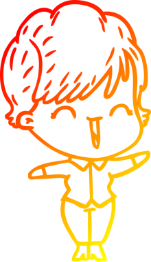 Bir insan tarafından çizilmiş gülen bir karikatür çizimi.