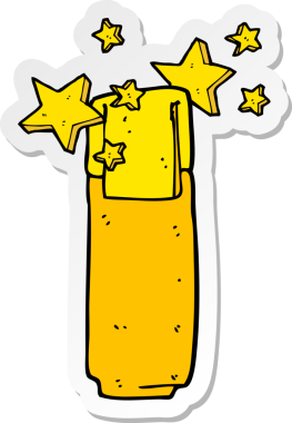 Bir insan tarafından çizilmiş bir karikatür kaleminin etiketi.