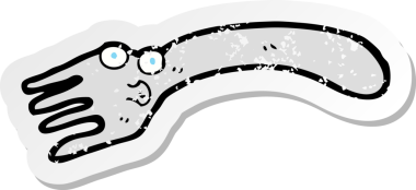 Bir insan tarafından çizilmiş bir karikatür çatalının gerilimli yapıştırması.