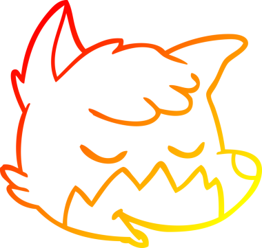 Bir insan tarafından çizilmiş bir tilki suratının sıcak çizgi çizimi