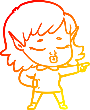 Bir insan tarafından çizilmiş güzel bir elf kızı çizimi.