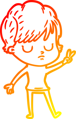 Bir insan tarafından çizilmiş bir karikatür kadın çizimi