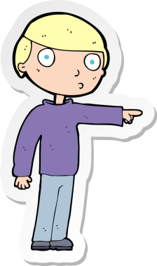 Bir insan tarafından çizilmiş bir karikatür adamın çıkartması.