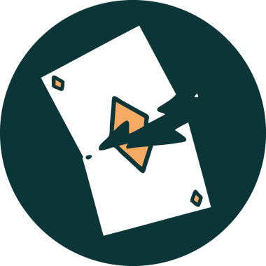 Bir insan tarafından çizilmiş yırtık bir kartın ikonik dövme şekli